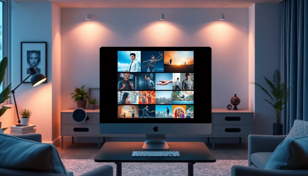 Advanced NSFW AI image generator interface on a sleek computer screen in a modern office.