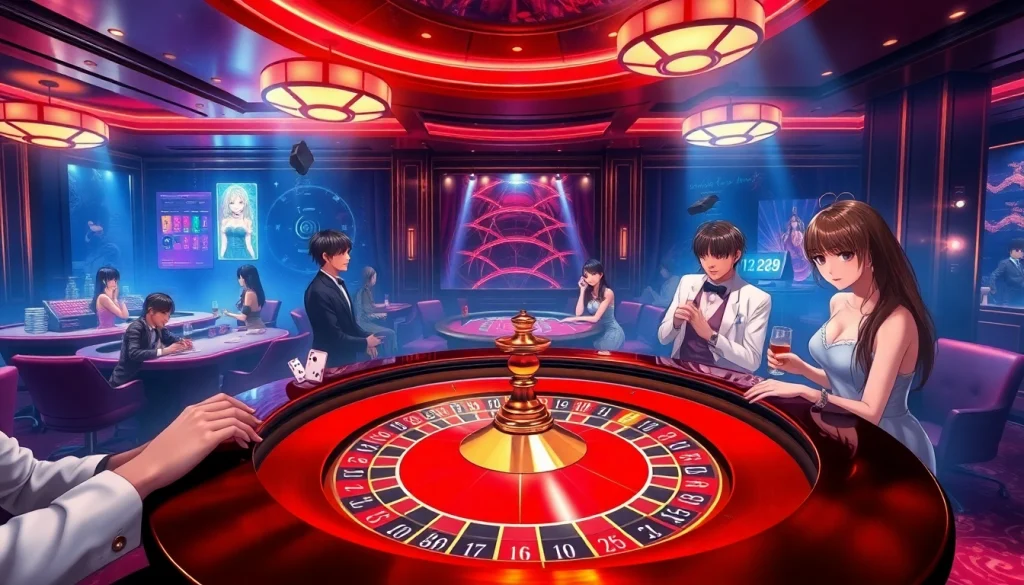 Experience the thrill of hentai game-inspired action at a luxurious casino table.