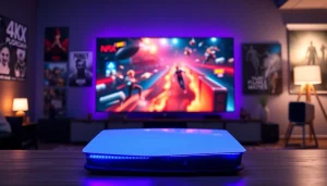 Discover the vibrant PS5 Pro game reviews setup showcasing gaming visuals and console design.