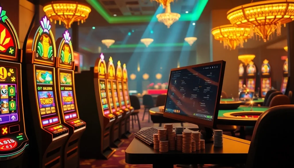 Experience thrilling gameplay at https://nohu.business/ with vibrant slot machines and luxurious casino elements.
