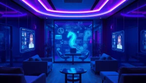 Engaging NSFW AI chatbots in a modern digital lounge setting