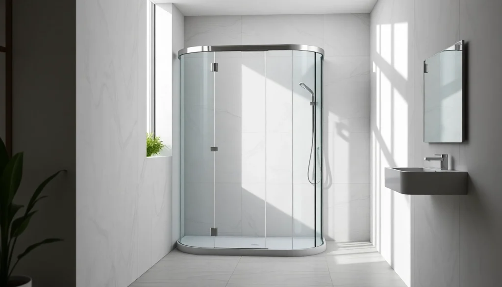 Admiring the cabine de douche italienne featured in a chic modern bathroom design.