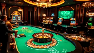 Vivez l'excitation dans un casino fiable en ligne, avec des jetons de poker et une table de roulette.