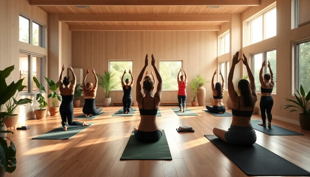 静かなスタジオでヨガを練習する多様な個人をフィーチャーしたホットヨガおすすめシーン。