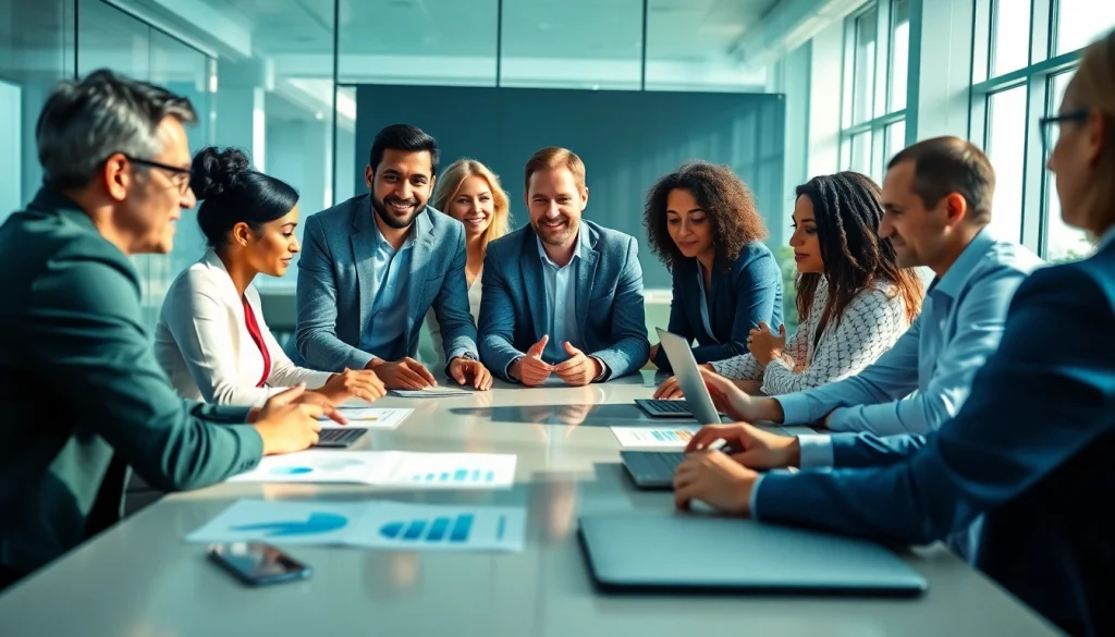 Engaging team collaboration on b2b competitive intelligence strategies in a modern office setting.