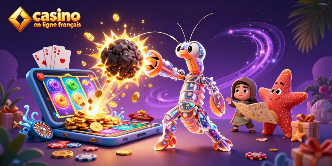 Casino en ligne français : illustration 3D captivante de jeux d'argent avec des gemmes et des pièces d'or.