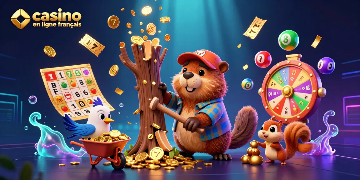 Le jeu et la chance s'unissent dans cette illustration avec le casino en ligne français, représentant une scène riche en éléments de jeux.